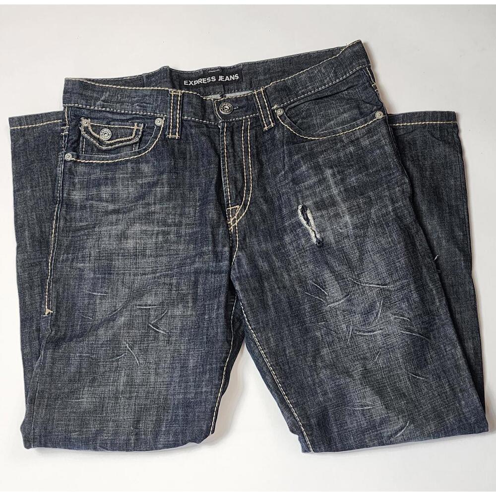 Express Jeans Distressed Denim Pants 36x32